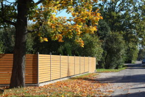 Wooden fence in the coutryside in autumn