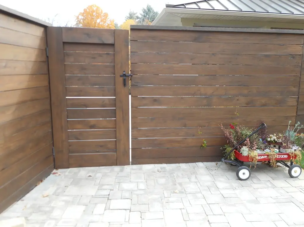Custom Dark Horizontal Cedar Fence