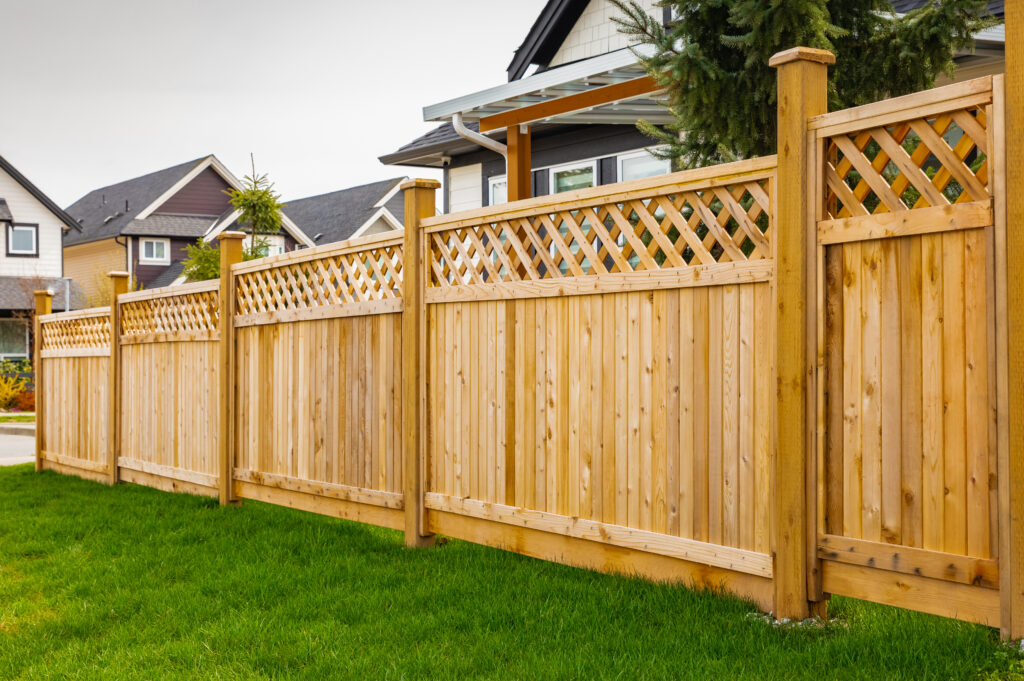Wood fencing on a sunny day