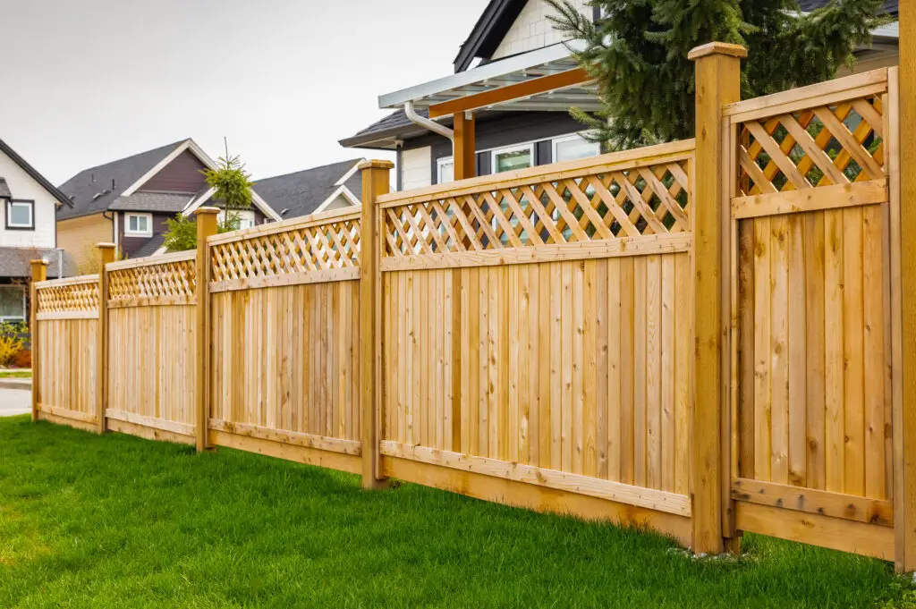 Wood fencing on a sunny day
